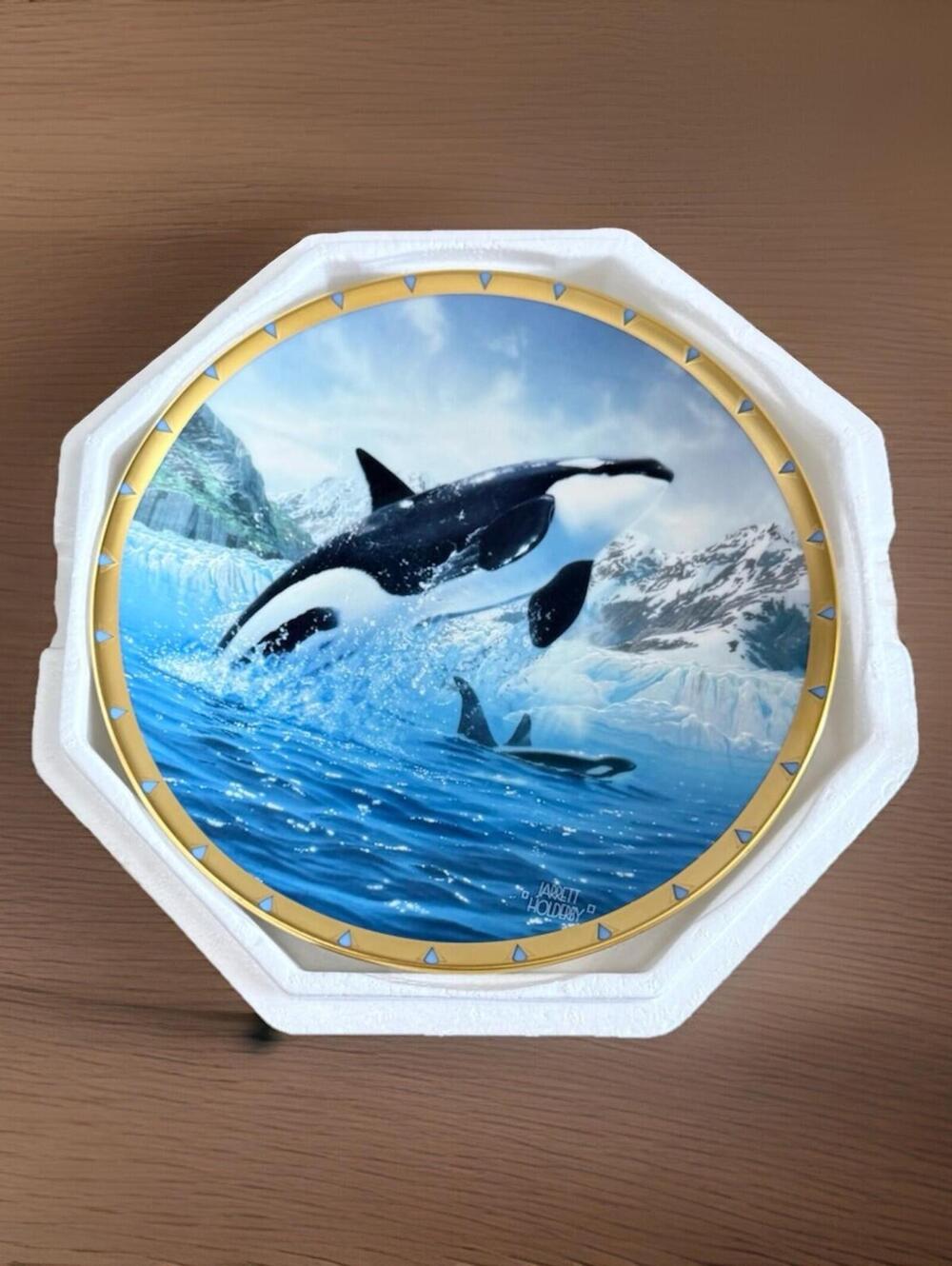 Vintage Collectible Plate "Orca" by Jarrett Holderby Lenox 1993 8.25" Diameter